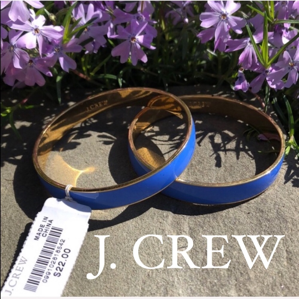 2 J. Crew 14K Gold Plated Brass & Enamel Bracelets